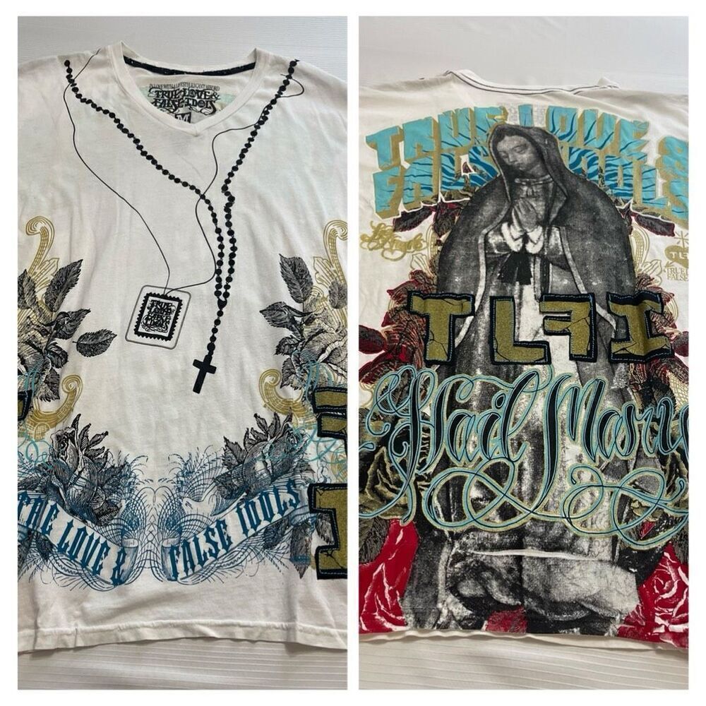 NWT True Love False Idols White T-Shirt Size Medium New